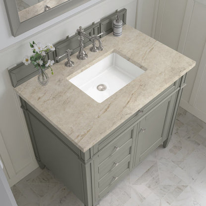 James Martin - Brittany 36" Single Vanity, Urban Gray, w/ 3 CM Tajnar Eclos Top - 650-V36-UGR-3TJR view 5