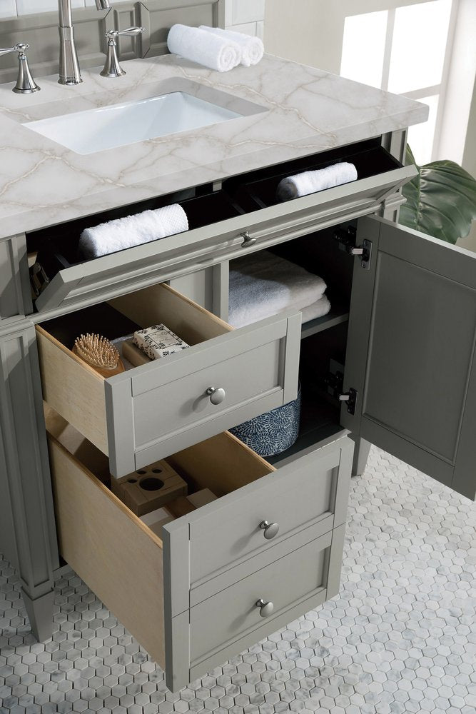 James Martin - Brittany 36" Single Vanity, Urban Gray w/ 3 CM Victorian Silver Silestone Top - 650-V36-UGR-3VSL view 4