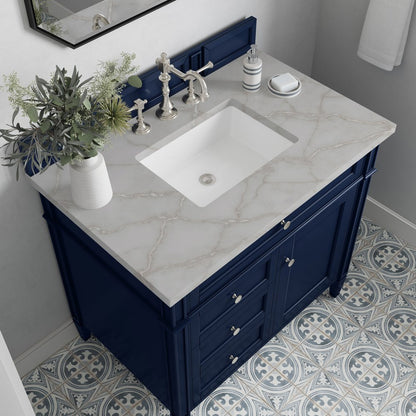 James Martin - Brittany 36" Single Vanity, Victory Bleu w/ 3 CM Victorian Silver Silestone Top - 650-V36-VBL-3VSL view 6