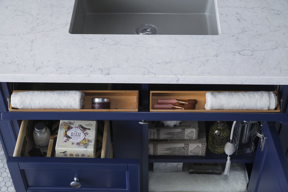 James Martin - Brittany 36" Single Vanity, Victory Blue w/ 3 CM Eternal Jasmine Pearl Silestone Top - 650-V36-VBL-3EJP view 5