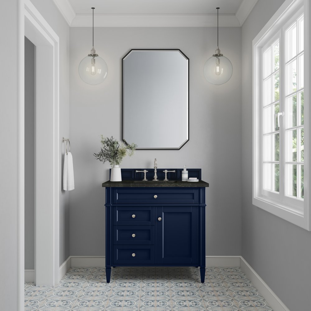 James Martin - Brittany 36" Single Vanity, Victory Blue, w/ 3 CM Phantome Eclos Top - 650-V36-VBL-3PHT view 2