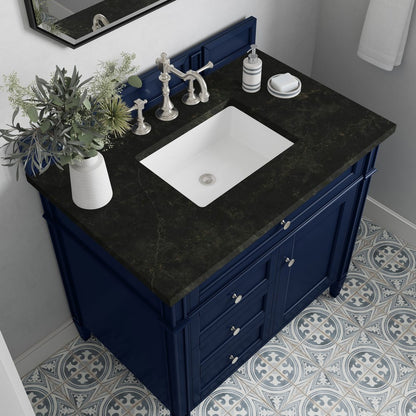 James Martin - Brittany 36" Single Vanity, Victory Blue, w/ 3 CM Phantome Eclos Top - 650-V36-VBL-3PHT view 5