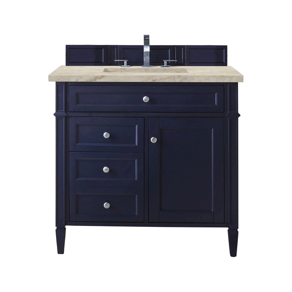 James Martin - Brittany 36" Single Vanity, Victory Blue, w/ 3 CM Tajnar Eclos Top - 650-V36-VBL-3TJR view 1