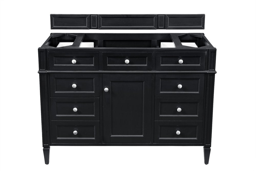 James Martin - Brittany 48" Single Vanity, Black Onyx w/ 3 CM Cala Blue Silestone Top - 650-V48-BKO-3CBL view 2