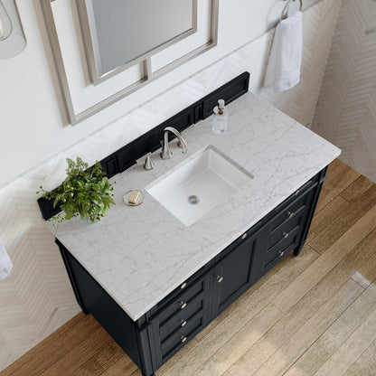 James Martin - Brittany 48" Single Vanity, Black Onyx w/ 3 CM Eternal Jasmine Pearl Silestone Top - 650-V48-BKO-3EJP view 7