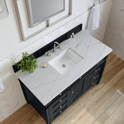 James Martin - Brittany 48" Single Vanity, Black Onyx w/ 3 CM Ethereal Noctis Silestone Top - 650-V48-BKO-3ENC view 7