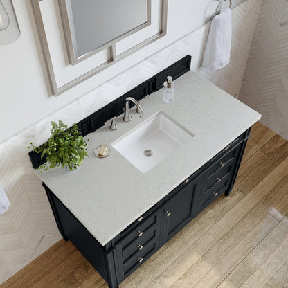 James Martin - Brittany 48" Single Vanity, Black Onyx w/ 3 CM Lime Delight Silestone Top - 650-V48-BKO-3LDL view 7