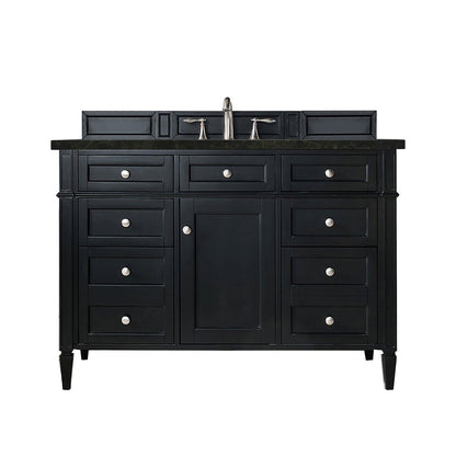 James Martin - Brittany 48" Single Vanity, Black Onyx, w/ 3 CM Phantome Eclos Top - 650-V48-BKO-3PHT view 1
