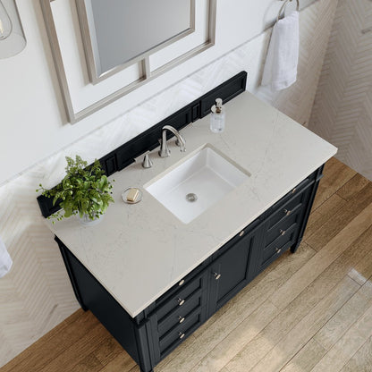 James Martin - Brittany 48" Single Vanity, Black Onyx, w/ 3 CM Siberian Silestone Top - 650-V48-BKO-3SFR view 6