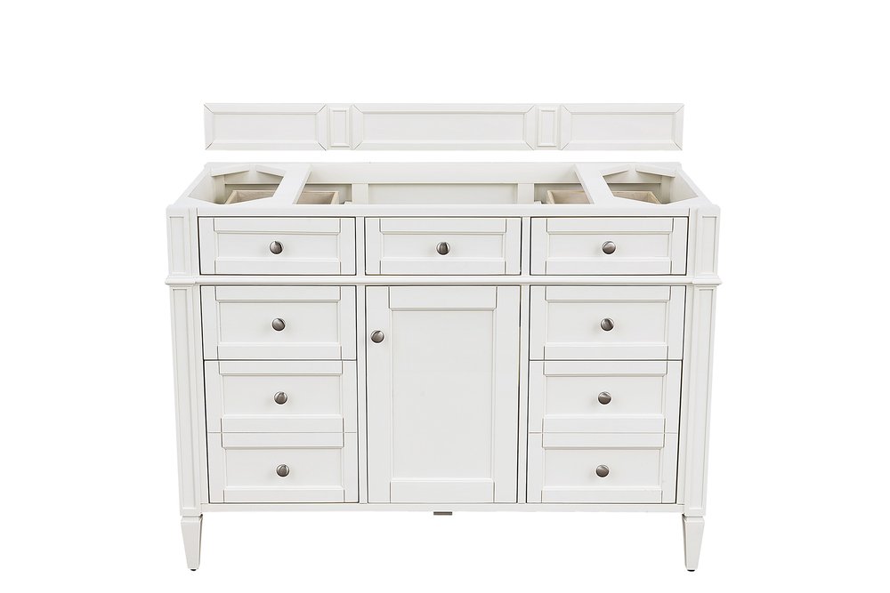 James Martin - Brittany 48" Single Vanity, Bright White w/ 3 CM Lime Delight Silestone Top - 655-V48-BW-3LDL view 2