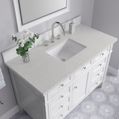 James Martin - Brittany 48" Single Vanity, Bright White w/ 3 CM Lime Delight Silestone Top - 655-V48-BW-3LDL view 7