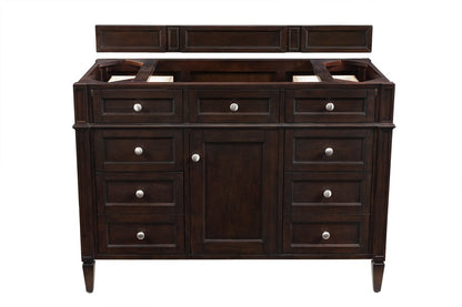 James Martin - Brittany 48" Single Vanity, Burnished Mahogany w/ 3 CM Cala Blue Silestone Top - 650-V48-BNM-3CBL view 2