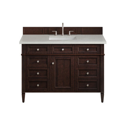 James Martin - Brittany 48" Single Vanity, Burnished Mahogany w/ 3 CM Lime Delight Silestone Top - 650-V48-BNM-3LDL view 1
