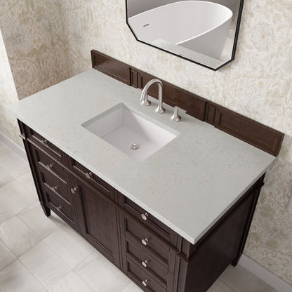 James Martin - Brittany 48" Single Vanity, Burnished Mahogany w/ 3 CM Lime Delight Silestone Top - 650-V48-BNM-3LDL view 7