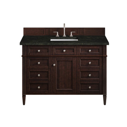James Martin - Brittany 48" Single Vanity, Burnished Mahogany, w/ 3 CM Phantome Eclos Top - 650-V48-BNM-3PHT view 1