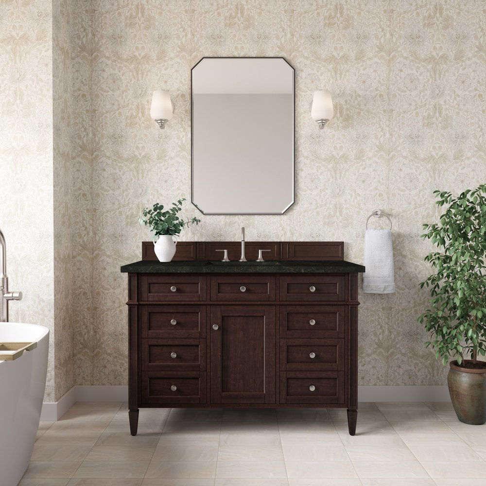 James Martin - Brittany 48" Single Vanity, Burnished Mahogany, w/ 3 CM Phantome Eclos Top - 650-V48-BNM-3PHT view 3