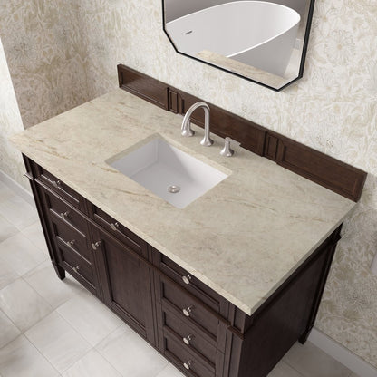 James Martin - Brittany 48" Single Vanity, Burnished Mahogany, w/ 3 CM Tajnar Eclos Top - 650-V48-BNM-3TJR view 6