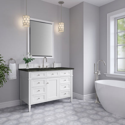 James Martin - Brittany 48" Single Vanity in Bright White, w/ 3 CM Phantome Eclos Top - 655-V48-BW-3PHT view 4