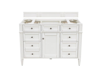 James Martin - Brittany 48" Single Vanity in Bright White, w/ 3 CM Siberian Silestone Top - 655-V48-BW-3SFR view 2