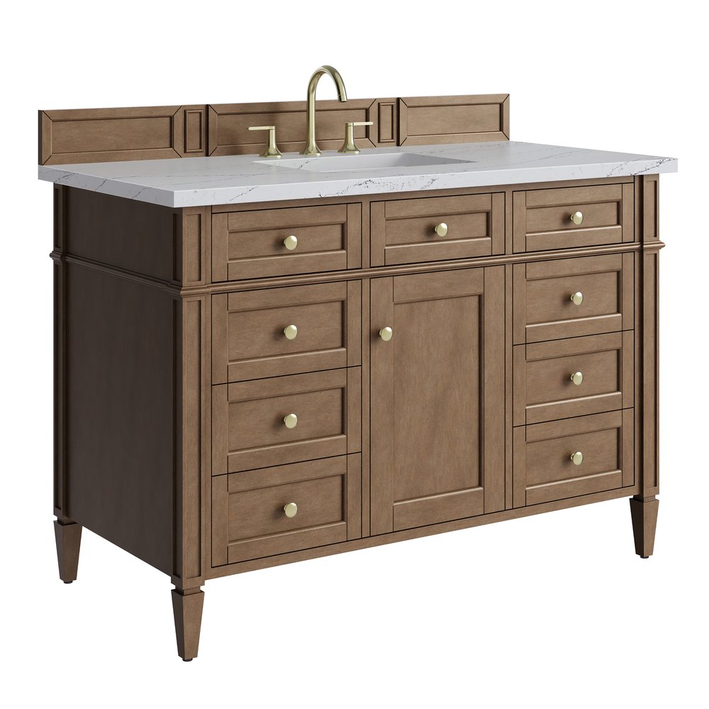 James Martin - Brittany 48" Single Vanity, Pecan w/ 3 CM Ethereal Noctis Silestone Top - 655-V48-PCN-3ENC view 11