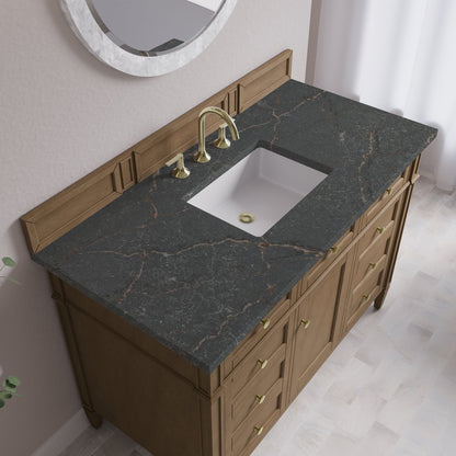 James Martin - Brittany 48" Single Vanity, Pecan w/ 3 CM Parisien Bleu Silestone Top - 655-V48-PCN-3PBL view 8