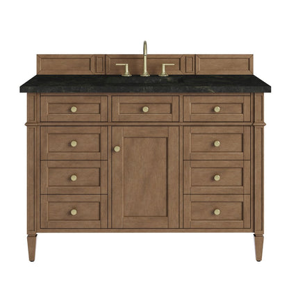 James Martin - Brittany 48" Single Vanity, Pecan w/ 3 CM Phantome Eclos Top - 655-V48-PCN-3PHT view 1