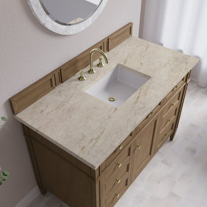 James Martin - Brittany 48" Single Vanity, Pecan w/ 3 CM Tajnar Eclos Top - 655-V48-PCN-3TJR view 8