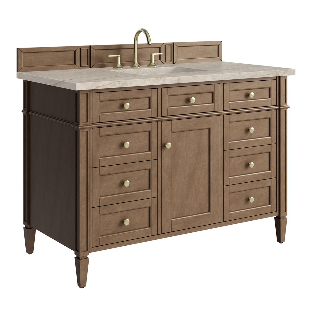James Martin - Brittany 48" Single Vanity, Pecan w/ 3 CM Tajnar Eclos Top w/FreePower Wireless Charger - 655-V48-PCN-FTJR view 11