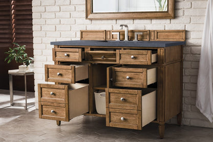 James Martin - Brittany 48" Single Vanity, Saddle Brown w/ 3 CM Charcoal Soapstone Silestone Top - 650-V48-SBR-3CSP view 5