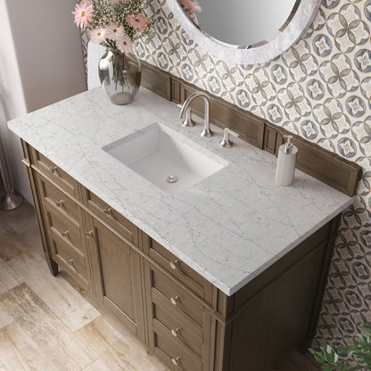 James Martin - Brittany 48" Single Vanity, Saddle Brown w/ 3 CM Eternal Jasmine Pearl Silestone Top - 650-V48-SBR-3EJP view 7