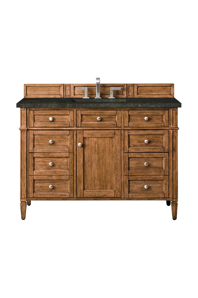 James Martin - Brittany 48" Single Vanity, Saddle Brown, w/ 3 CM Phantome Eclos Top - 650-V48-SBR-3PHT view 1