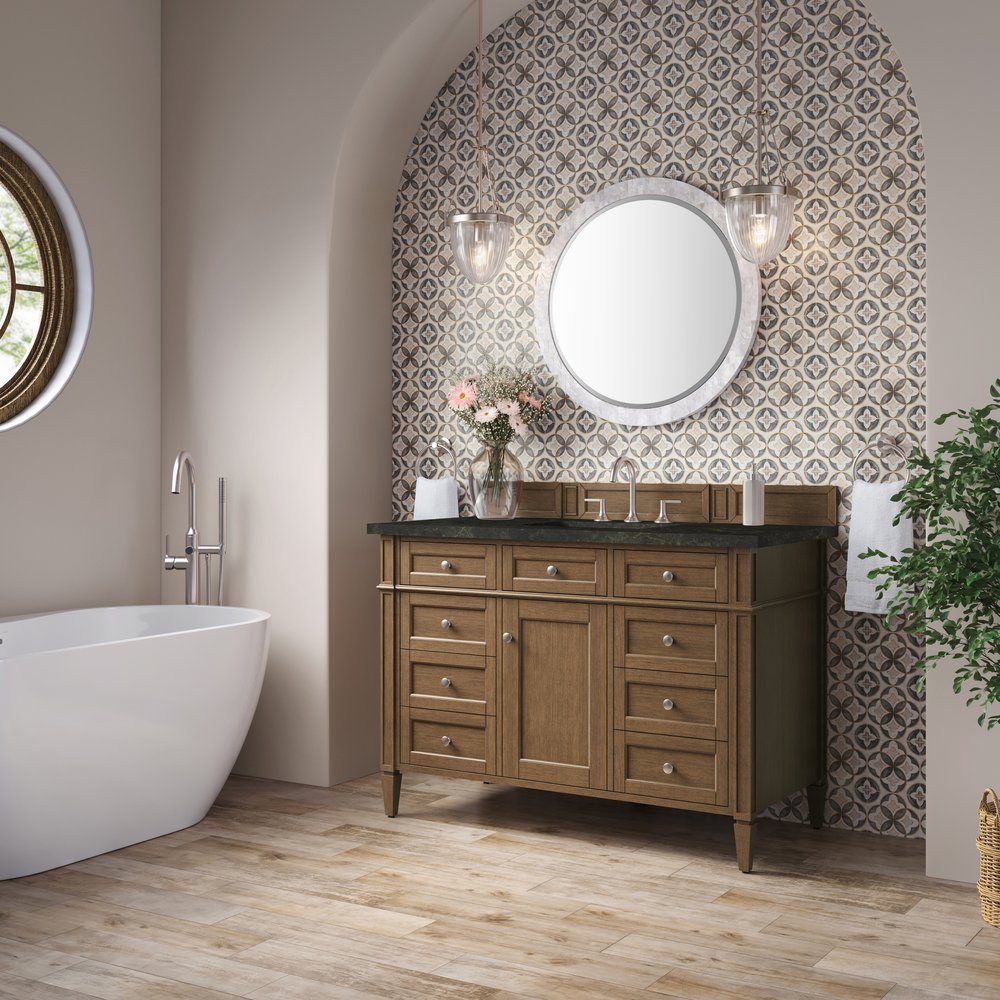 James Martin - Brittany 48" Single Vanity, Saddle Brown, w/ 3 CM Phantome Eclos Top - 650-V48-SBR-3PHT view 4
