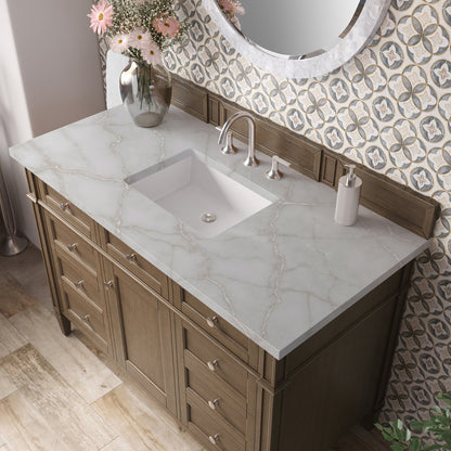 James Martin - Brittany 48" Single Vanity, Saddle Brown w/ 3 CM Victorian Silver Silestone Top - 650-V48-SBR-3VSL view 7
