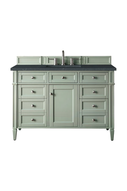 James Martin - Brittany 48" Single Vanity, Sage Green w/ 3 CM Charcoal Soapstone Silestone Top - 650-V48-SGR-3CSP view 1