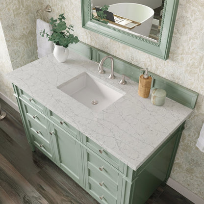 James Martin - Brittany 48" Single Vanity, Sage Green w/ 3 CM Eternal Jasmine Pearl Silestone Top - 650-V48-SGR-3EJP view 6