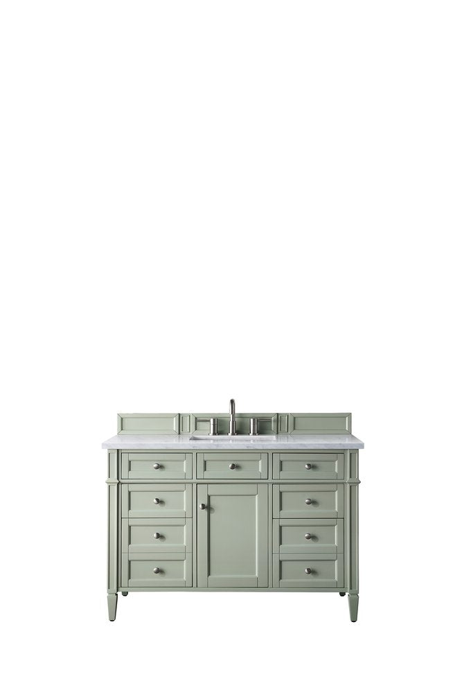 James Martin - Brittany 48" Single Vanity, Sage Green w/ 3 CM Eternal Jasmine Pearl Silestone Top w/FreePower Wireless Charger - 650-V48-SGR-FEJP view 1