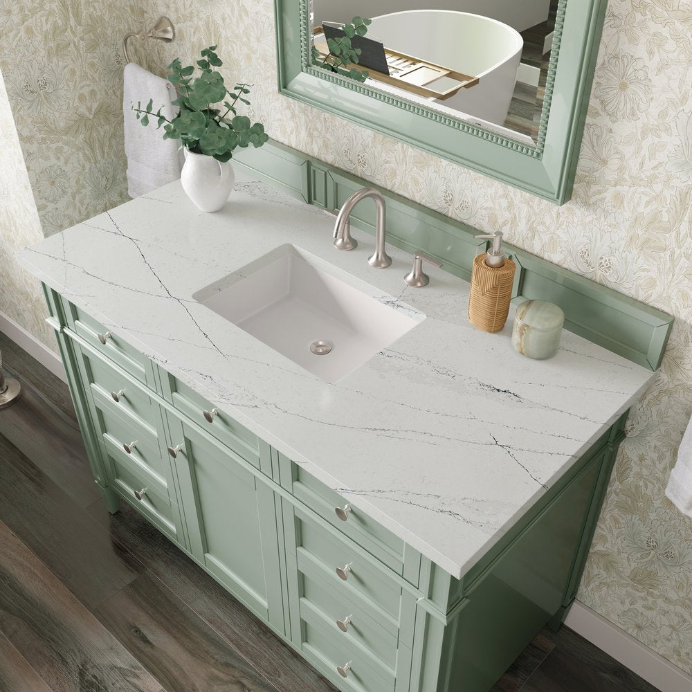 James Martin - Brittany 48" Single Vanity, Sage Green w/ 3 CM Ethereal Noctis Silestone Top - 650-V48-SGR-3ENC view 7