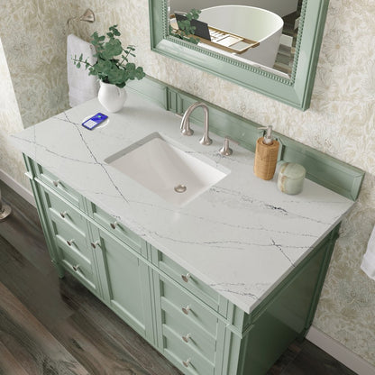 James Martin - Brittany 48" Single Vanity, Sage Green w/ 3 CM Ethereal Noctis Silestone Top w/FreePower Wireless Charger - 650-V48-SGR-FENC view 8