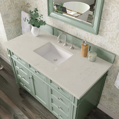 James Martin - Brittany 48" Single Vanity, Sage Green, w/ 3 CM Siberian Silestone Top - 650-V48-SGR-3SFR view 6