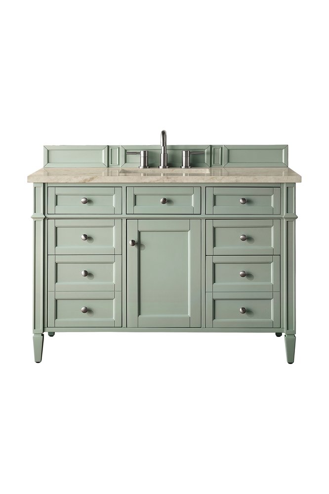 James Martin - Brittany 48" Single Vanity, Sage Green, w/ 3 CM Tajnar Eclos Top - 650-V48-SGR-3TJR view 1