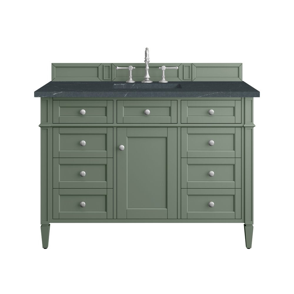 James Martin - Brittany 48" Single Vanity, Smokey Celadon w/ 3 CM Charcoal Soapstone Top - 650-V48-SC-3CSP view 1
