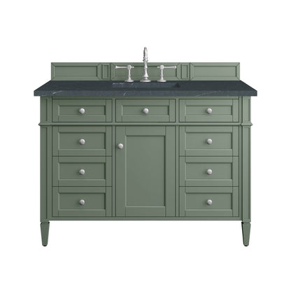 James Martin - Brittany 48" Single Vanity, Smokey Celadon w/ 3 CM Charcoal Soapstone Top - 650-V48-SC-3CSP view 1