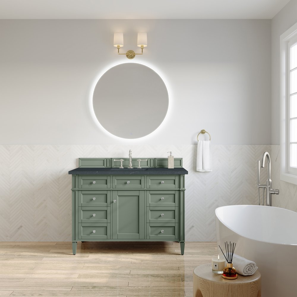 James Martin - Brittany 48" Single Vanity, Smokey Celadon w/ 3 CM Charcoal Soapstone Top - 650-V48-SC-3CSP view 3