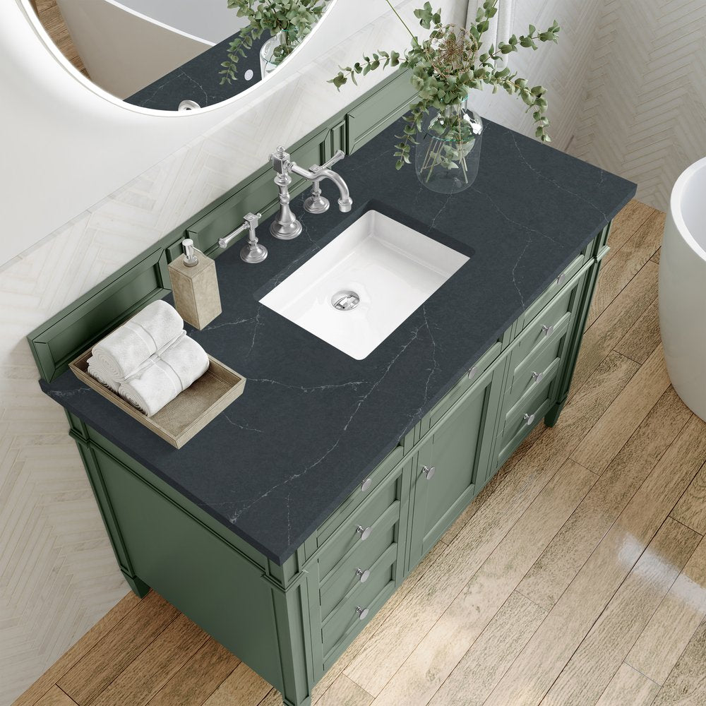 James Martin - Brittany 48" Single Vanity, Smokey Celadon w/ 3 CM Charcoal Soapstone Top - 650-V48-SC-3CSP view 6