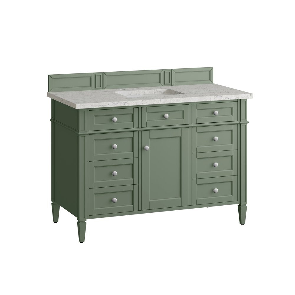 James Martin - Brittany 48" Single Vanity, Smokey Celadon w/ 3 CM Eternal Jasmine Pearl Top - 650-V48-SC-3EJP view 7