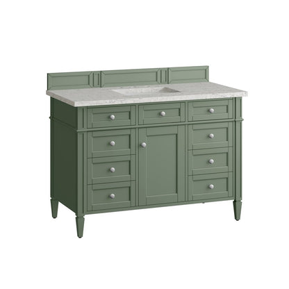 James Martin - Brittany 48" Single Vanity, Smokey Celadon w/ 3 CM Eternal Jasmine Pearl Top - 650-V48-SC-3EJP view 7