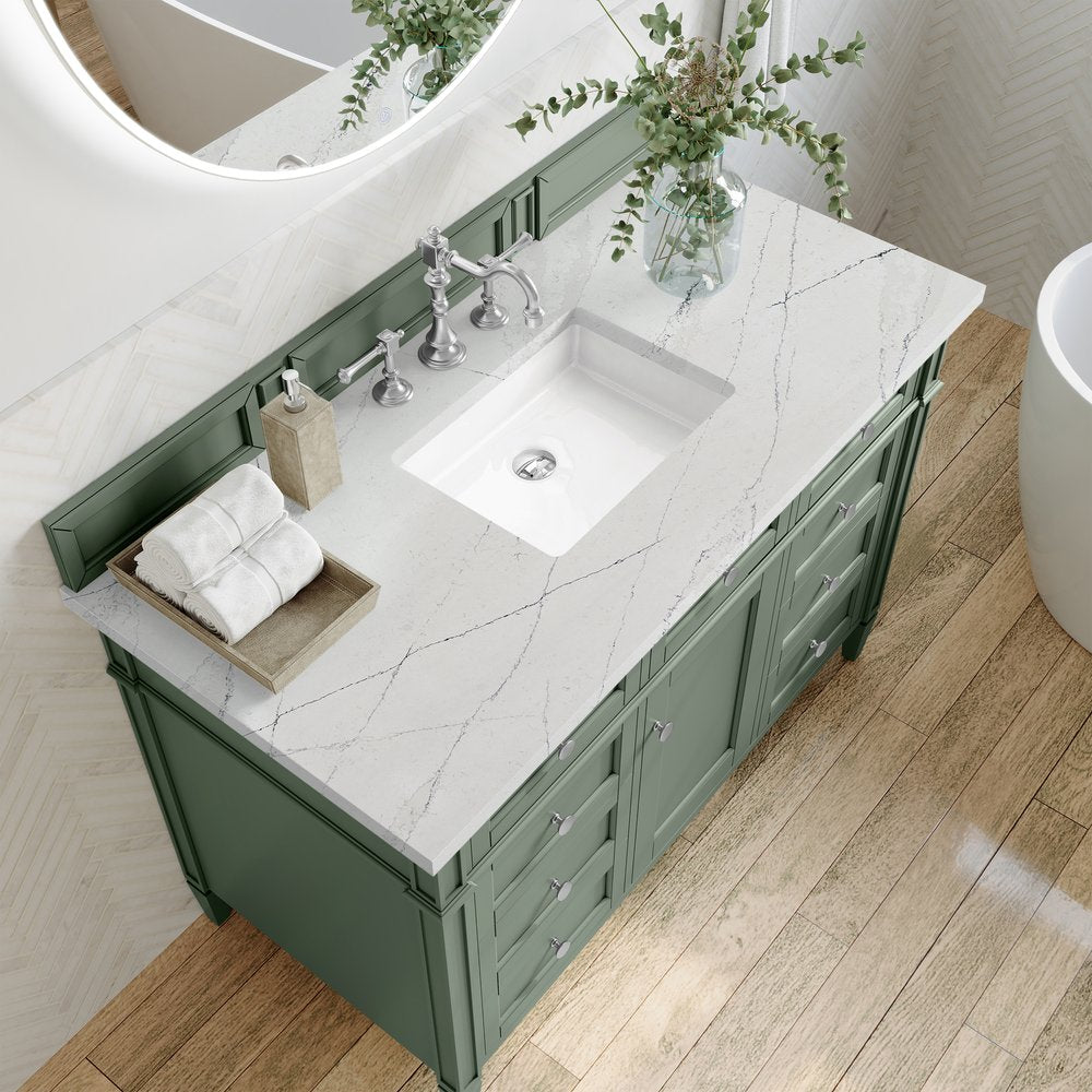 James Martin - Brittany 48" Single Vanity, Smokey Celadon w/ 3 CM Ethereal Noctis Top - 650-V48-SC-3ENC view 6