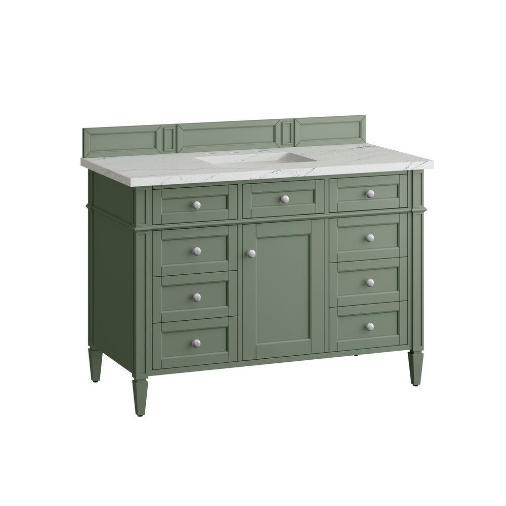 James Martin - Brittany 48" Single Vanity, Smokey Celadon w/ 3 CM Ethereal Noctis Top - 650-V48-SC-3ENC view 7