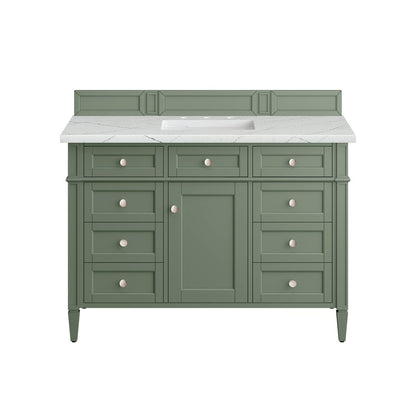 James Martin - Brittany 48" Single Vanity, Smokey Celadon w/ 3 CM Ethereal Noctis Top w/FreePower Wireless Charger - 650-V48-SC-FENC view 2