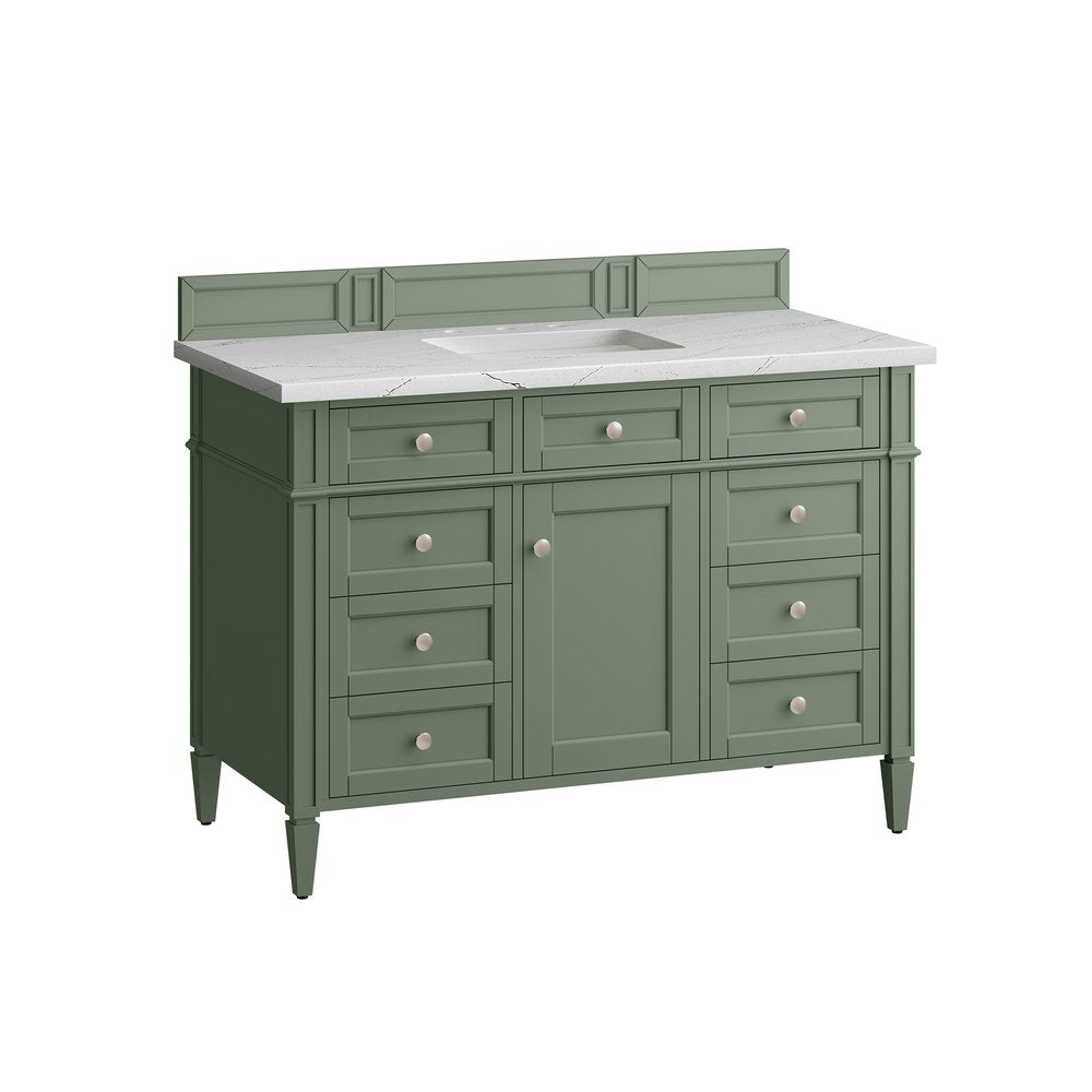 James Martin - Brittany 48" Single Vanity, Smokey Celadon w/ 3 CM Ethereal Noctis Top w/FreePower Wireless Charger - 650-V48-SC-FENC view 9